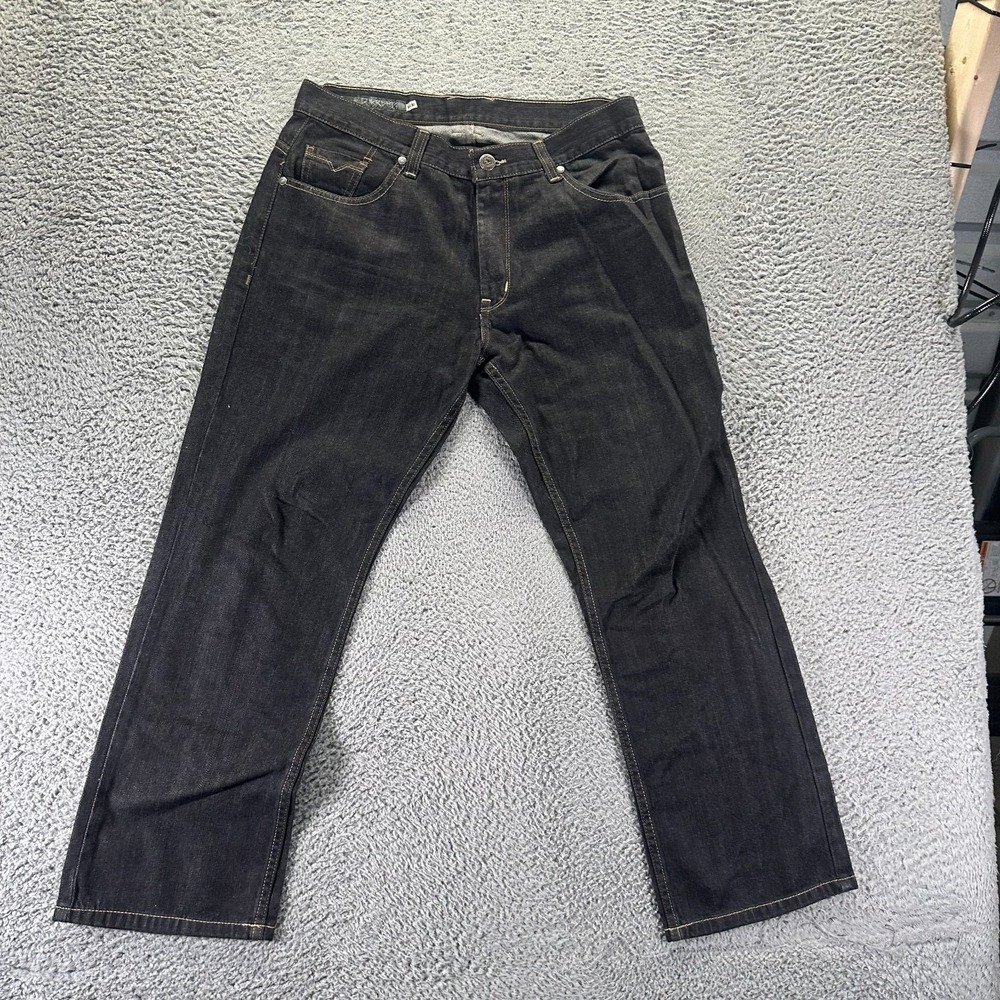 Vintage Current/Elliott Jeans Men 34x30 Black Cotton Denim Straight Leg Slim Fit
